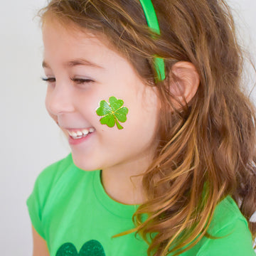 The 'Shamrock' metallic Fun Tat is the ultimate sparkle for St. Patty's celebrations. @FlashTattoos #FUNTATS